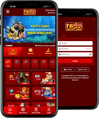 TG777 mobile app on a phone — Android and iOS